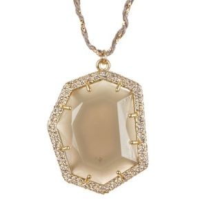 Vince Camuto Pave Border Stone Pendant Necklace